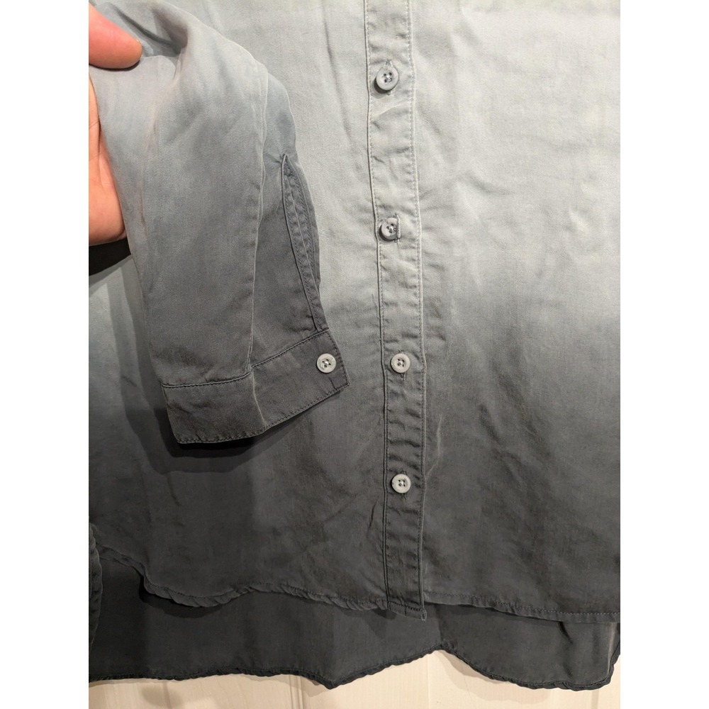 Cloth & Stone Shirt Women S Gray Ombre Button Up Tencel Tunic Anthropologie EUC - Picture 5 of 12